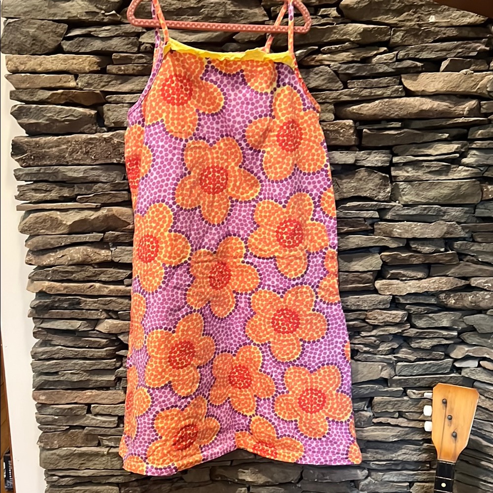 Hanna Andersson- Vibrant Floral Dress with Orange and Purple!